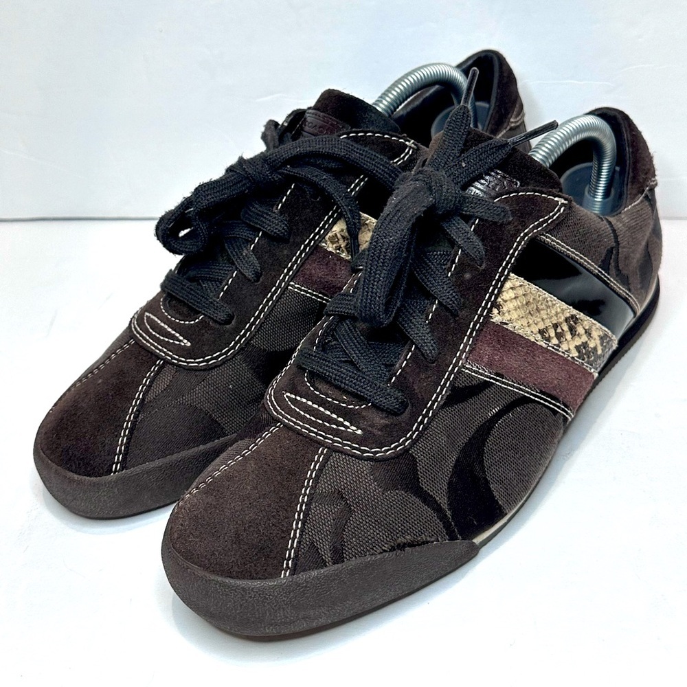 Coach Black and Brown Retro Sneakers